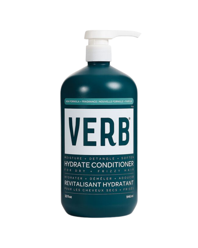 Verb® Hydrate Conditioner adds intense moisture to dry, frizzy hair. Powered by argan oil, babassu oil, a moisture-locking ceramide and a hydrating complex, this conditioner is formulated to leave hair soft, smooth and tangle-free.