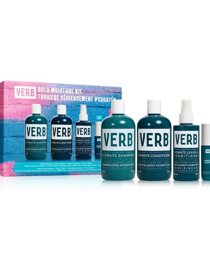 Bold Moisture Kit Includes:

(1) - Hydrate Shampoo, 12 fl. oz.
(1) - Hydrate Conditioner, 12 fl. oz.
(1) - Hydrate Leave-In Conditioner, 6.5 fl. oz.
(1) - Hair &amp; Body Mist Amber + Jasmine, 1 fl. oz.