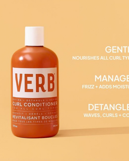 Verb® Curl Conditioner detangles waves, curls and coils while providing moisture and frizz control. Powered by the brand's proprietary SunflowerCurl™ Complex, cold-pressed golden jojoba oil and castor oil, this nourishing conditioner enhances manageability and definition.
