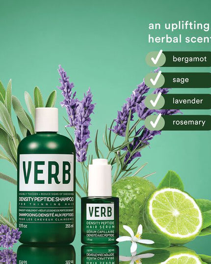 A lightweight hair serum that visibly increases hair density and minimizes the appearance of thinning hair. Powered by our unique density complex, ginseng root extract and niacinamide, this serum visibly reduces signs of shedding for thicker, fuller-looking hair.