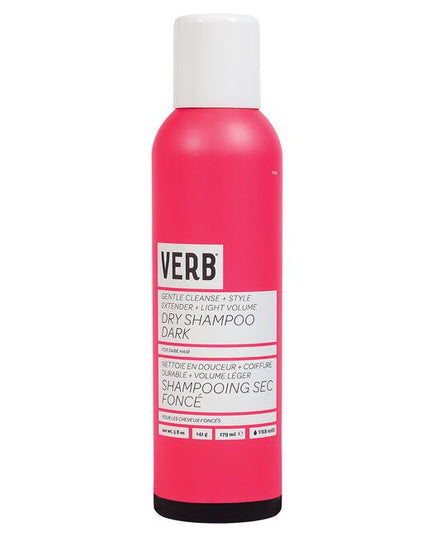 Verb® Dry Shampoo Dark refreshes hair, extends style and boosts body. Powered by pomegranate extract, bilberry extract and rice starch to absorb oil and odors while cleansing hair. This formula is earth-toned to disappear in brown, red and darker hair colors. No benzene detected.*