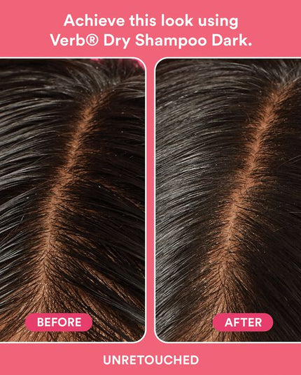 Verb® Dry Shampoo Dark refreshes hair, extends style and boosts body. Powered by pomegranate extract, bilberry extract and rice starch to absorb oil and odors while cleansing hair. This formula is earth-toned to disappear in brown, red and darker hair colors. No benzene detected.*