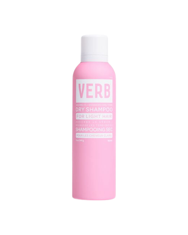 Verb® Dry Shampoo Light refreshes hair, extends style and boosts body. Powered by pomegranate extract, bilberry extract and rice starch to absorb oil and odors while cleansing hair. This formula is tinted purple to disappear in blonde and lighter hair colors. No benzene detected.*
