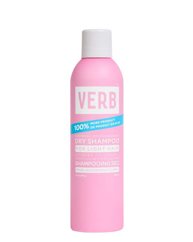Verb Dry Shampoo Light refreshes hair, extends style and boosts body. Powered by rice starch to absorb oil and odors, while cleansing hair, this formula is designed to disappear in blonde colors and leave hair feeling clean. Now in a longer-lasting size.
