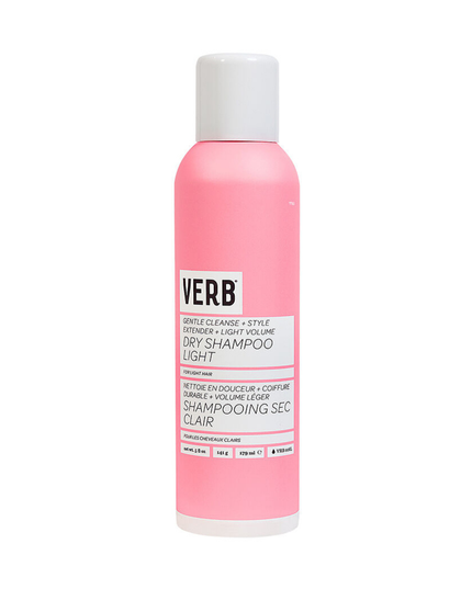 Verb Dry Shampoo Light refreshes hair, extends style and boosts body. Powered by rice starch to absorb oil and odors, while cleansing hair, this formula is designed to disappear in blonde colors and leave hair feeling clean. Now in a longer-lasting size.
