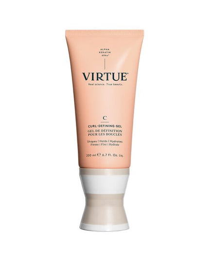 Virtue® Curl-Defining Gel is a memory-building curl perfector with the strength of a traditional gel definer but none of the slick, crunchy side effects. Sheer and smooth, it glides through hair to build, shape, de-frizz, and hold the curls you have––and the ones you never knew existed.