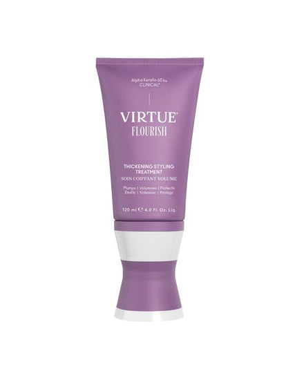 Flourish® Thickening Styling Treatment is your daily, all-in-one, leave-in solution to thicken, volumize, hydrate, and repair all types of fine or thinning hair. This powdery, soufflé-like cream is packed with densifying ingredients that deliver long-lasting volume, body, and bounce, plus heat protection up to 450°F. While it’s perfect for air-drying, Thickening Styling Treatment also helps hair stand up to styling tools, maintaining its integrity, shape, and overall health.