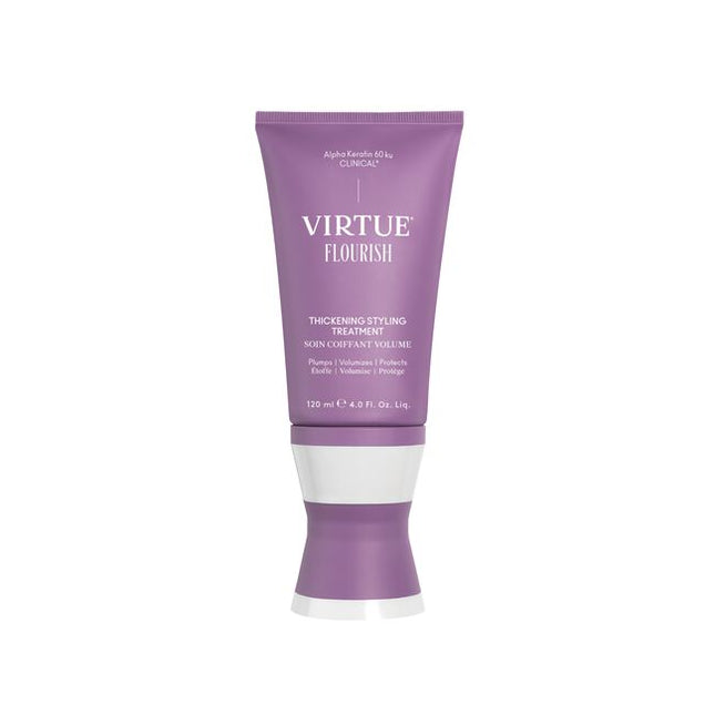 Flourish® Thickening Styling Treatment is your daily, all-in-one, leave-in solution to thicken, volumize, hydrate, and repair all types of fine or thinning hair. This powdery, soufflé-like cream is packed with densifying ingredients that deliver long-lasting volume, body, and bounce, plus heat protection up to 450°F. While it’s perfect for air-drying, Thickening Styling Treatment also helps hair stand up to styling tools, maintaining its integrity, shape, and overall health.