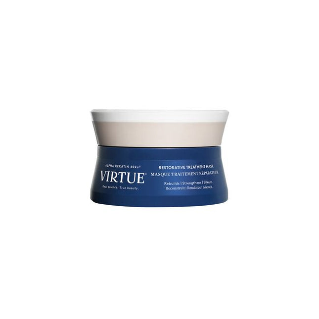 Virtue® Restorative Treatment Mask actively rehabilitates all hair types in need of extra care for an instant infusion of shine, moisture, and resiliency without weighing it down.