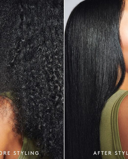 Virtue® Frizz Block Smoothing Spray creates an impenetrable veil of humidity-blocking, frizz-stopping, moisture-locking mist that protects and strengthens strands while sealing the cuticle for 60% frizz reduction lasting up to 72 hours.