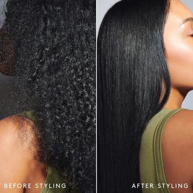 Virtue® Frizz Block Smoothing Spray creates an impenetrable veil of humidity-blocking, frizz-stopping, moisture-locking mist that protects and strengthens strands while sealing the cuticle for 60% frizz reduction lasting up to 72 hours.