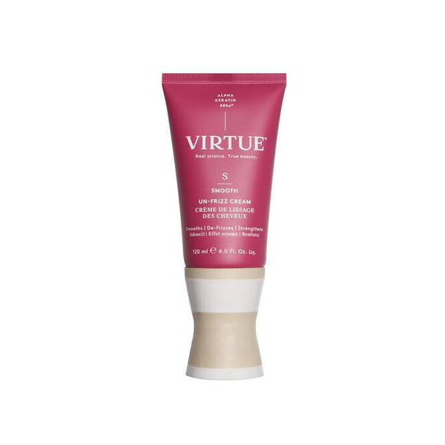Virtue® Un-Frizz Cream is a leave-in treatment cream that instantly transforms hair’s texture. It conditions and smooths hair, wet or dry, eliminating frizz, protecting from heat, and locking out humidity to keep it sleek all day.