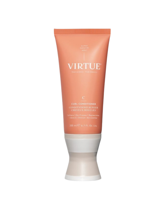 Virtue® Curl Conditioner weightlessly detangles, de-frizzes, nourishes, and hydrates without weighing down curls. It repairs cuticle damage, rejuvenates elasticity, and protects against humidity, heat, and environmental damage for soft, silky, and strong curls.