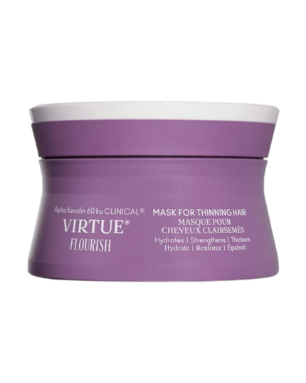 The Flourish® Mask for Thinning Hair is a whipped and creamy yet weightless treatment formulated for a range of thinning textures. It strengthens strands and supports healthy hair growth––all while intensely hydrating to leave hair stronger, shinier, and silky-soft to help prevent breakage.