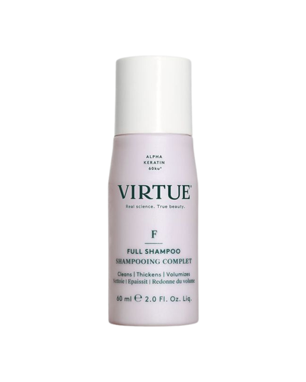 Virtue® Full Shampoo works to add volume while it cleanses. It dissolves excess oil, lifts the roots, and plumps each strand for weightless, long-lasting body.
