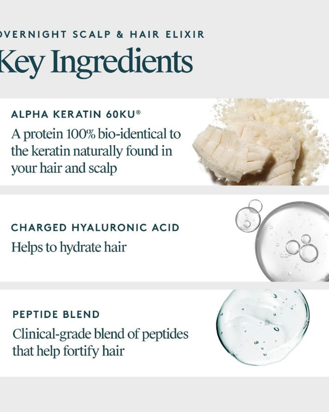  Virtue® Overnight Scalp &amp; Hair Elixir is a transformative nightly leave-in serum that restores and revitalizes the scalp barrier and hair health while you sleep, because true luminosity starts at the roots. 
