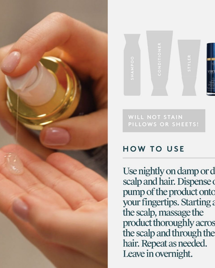  Virtue® Overnight Scalp &amp; Hair Elixir is a transformative nightly leave-in serum that restores and revitalizes the scalp barrier and hair health while you sleep, because true luminosity starts at the roots. 