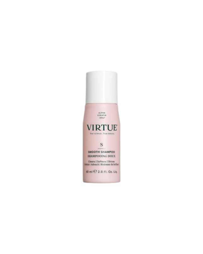 Virtue® Smooth Shampoo works to both cleanse and refine textured hair. Infused with restorative ingredients, it de-frizzes strand by strand to seal in moisture and shine.