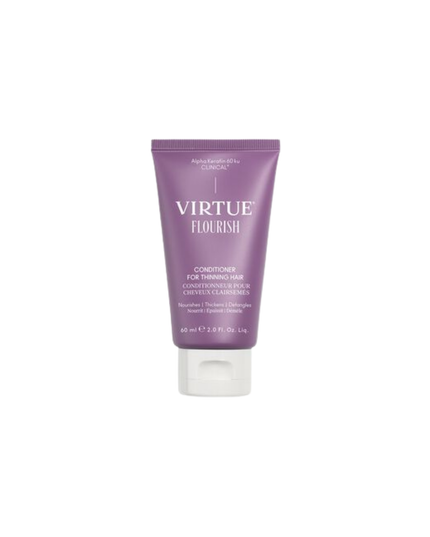 Virtue® Flourish® Conditioner for Thinning Hair is a lightweight hair strengthener, hydrator, and detangler in one. Nourishes and thickens fine, fragile strands without weighing down hair.
