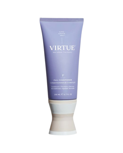 Virtue® Full Conditioner thickens hair with each use without weighing hair down. It deeply moisturizes the hair, creating lasting lift, body, and luster.