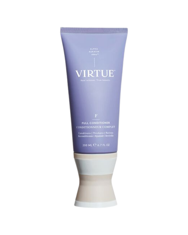 Virtue® Full Conditioner thickens hair with each use without weighing hair down. It deeply moisturizes the hair, creating lasting lift, body, and luster.