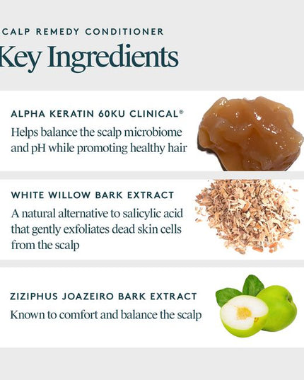  Virtue® Scalp Remedy Conditioner hydrates and nourishes from roots to ends while balancing the scalp’s delicate ecosystem so hair grows stronger and healthier. 