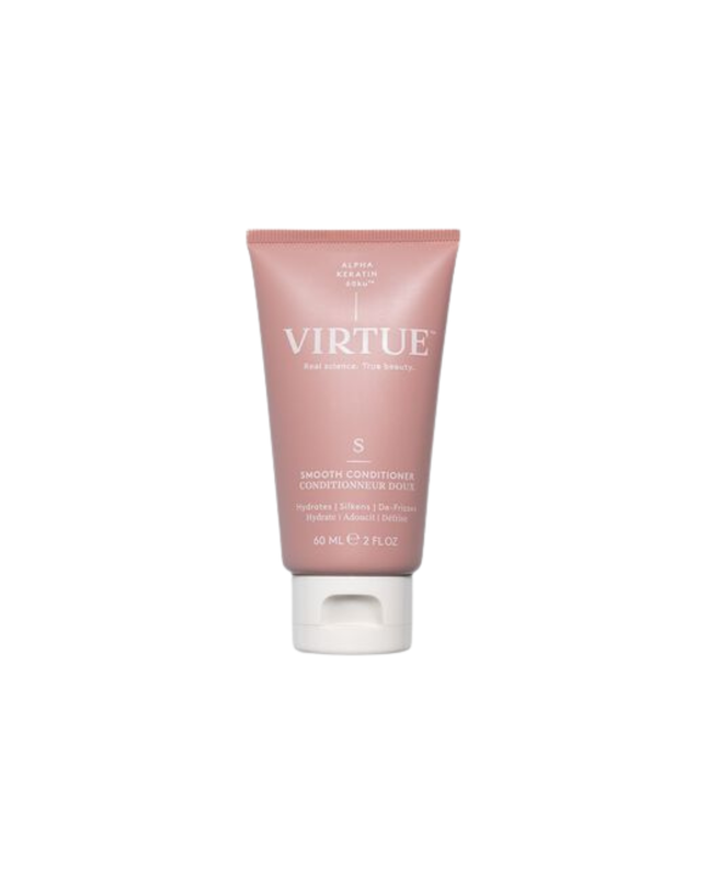 Virtue® Smooth Conditioner eliminates frizz with every shower. It soothes the cuticle, locks out humidity, and locks in moisture, giving hair a brilliant luster.