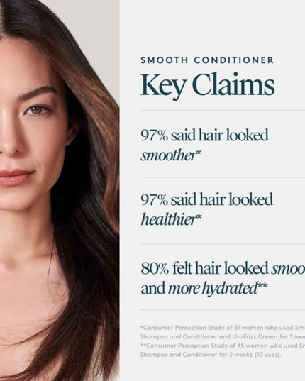 Virtue® Smooth Conditioner eliminates frizz with every shower. It soothes the cuticle, locks out humidity, and locks in moisture, giving hair a brilliant luster.