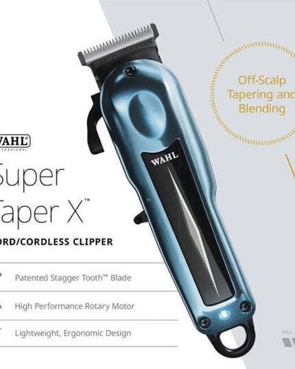 The all-new Super Taper X™ features advanced blade technology and a powerful motor, all within a lightweight clipper that is ideal for off-scalp blending and shaping