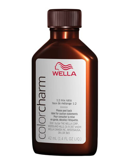 Wella colorcharm Permanent Liquid Color saturates and fuses with the hair to deliver a TRUE-TO-TONE color that is exceptionally fade resistant. Liquid Color provides a vibrant palette without boundaries with 62 easily intermixable shades to express your creativity.