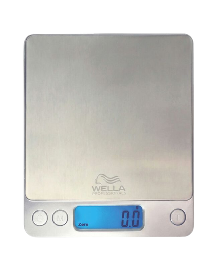 Wella Color Scale precisely weighs and measures hair coloring formulas to ensure consistent color results. 
