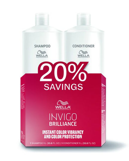 Wella INVIGO Brilliance is pH optimized care for long lasting color protection. With Brilliance-Blend™: Copper encapsulating molecules maintain vibrancy. Histidine and Vitamin E help to control the oxidation process after coloration and to protect color. With Lime Caviar which is known to contain various anti-oxidants and vitamins.