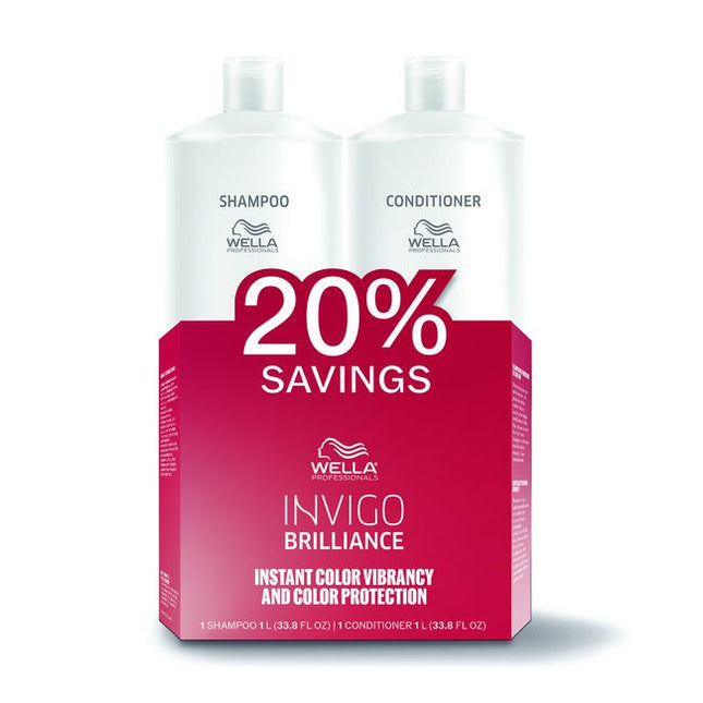 Wella INVIGO Brilliance is pH optimized care for long lasting color protection. With Brilliance-Blend™: Copper encapsulating molecules maintain vibrancy. Histidine and Vitamin E help to control the oxidation process after coloration and to protect color. With Lime Caviar which is known to contain various anti-oxidants and vitamins.