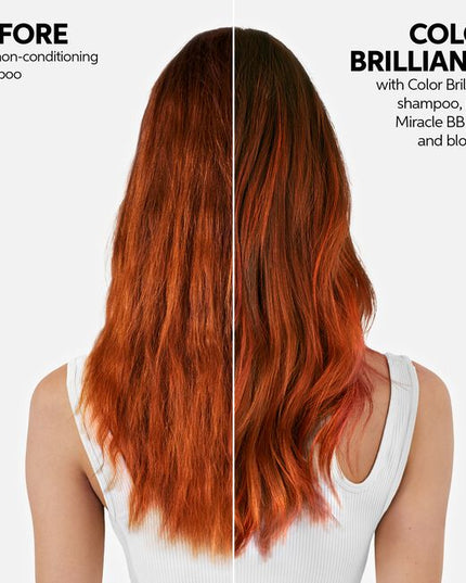 Wella INVIGO Brilliance is pH optimized care for long lasting color protection. With Brilliance-Blend™: Copper encapsulating molecules maintain vibrancy. Histidine and Vitamin E help to control the oxidation process after coloration and to protect color. With Lime Caviar which is known to contain various anti-oxidants and vitamins.
