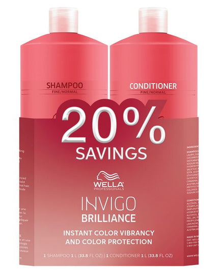 Wella INVIGO Brilliance is pH optimized care for long lasting color protection. With Brilliance-Blend™: Copper encapsulating molecules maintain vibrancy. Histidine and Vitamin E help to control the oxidation process after coloration and to protect color. With Lime Caviar which is known to contain various anti-oxidants and vitamins.