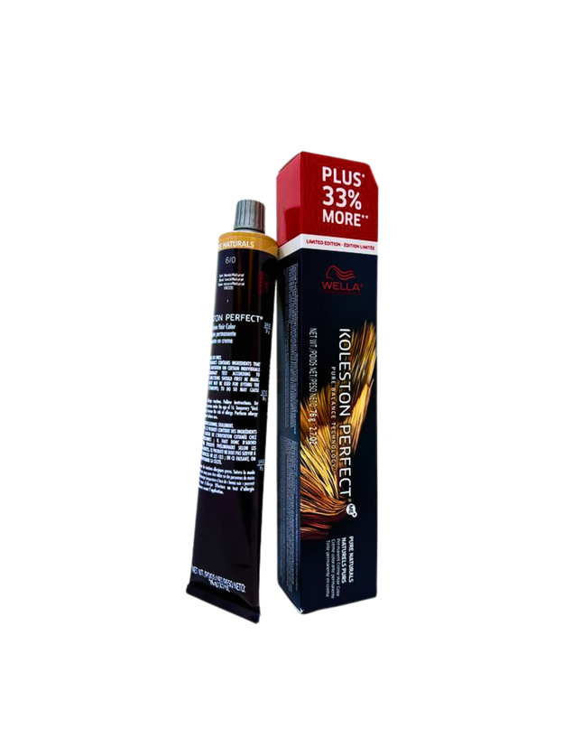 New XL Size +33%* More Color: For a limited time, select Koleston Perfect shades are available in an XL size with 33% more product. Koleston Perfect delivers true-to-tone permanent color with Metal Purifier and ME+ Dye Technology, plus up to 100% gray coverage for rich, healthy-looking results.