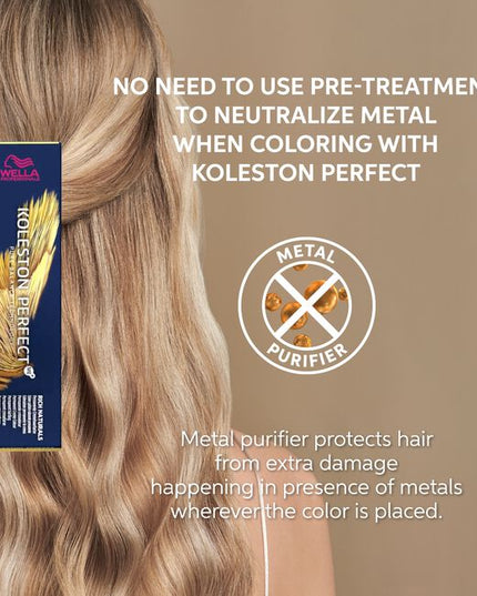 New XL Size +33%* More Color: For a limited time, select Koleston Perfect shades are available in an XL size with 33% more product. Koleston Perfect delivers true-to-tone permanent color with Metal Purifier and ME+ Dye Technology, plus up to 100% gray coverage for rich, healthy-looking results.