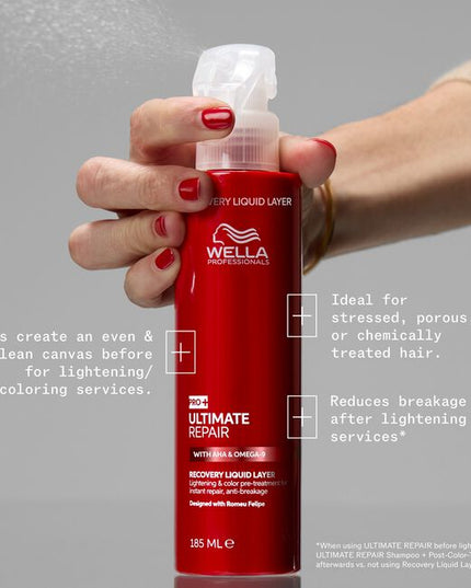 Recovery Liquid Layer is a professional leave-in pre-treatment that instantly repairs cuticles, detoxes and encapsulates metals, and balances porosity to create an even, clean canvas before any lightening or oxidative coloring service. Designed with Romeu Felipe, it improves shine and smoothness, and elevates every color service with a luxurious, healthier-hair finish.