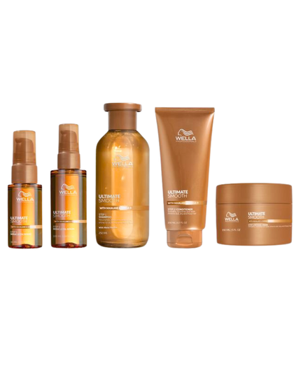 The Wella Professionals Ultimate Smooth Stylist Intro is a professional-only introductory kit curated specifically for licensed salon professionals to experience the brand's Ultimate Smooth hair care line.