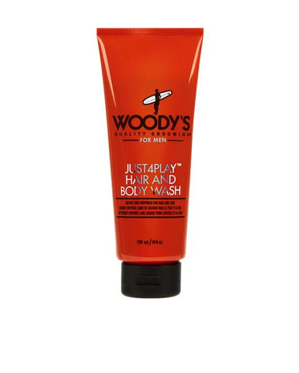 Look and feel like a legend! Give your daily hygiene routine a boost with our Woody's Just4Play Hair & Body Wash. Experience epic showers! This is your 2-in-1 solution that takes care of your hair and body cleansing needs without a hitch. Maximum lather and skin conditioning, maintains hair volume and shine!