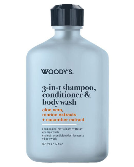 You don’t have time for a bathroom full of products you've got things to build, goals to hit, and a life to live. Woody's 3-in-1 Shampoo, Conditioner, and Body Wash is built for men like you- guys who want clean, fresh results without the hassle, Hair, body, and confidence all handled in one no-nonsense wash.