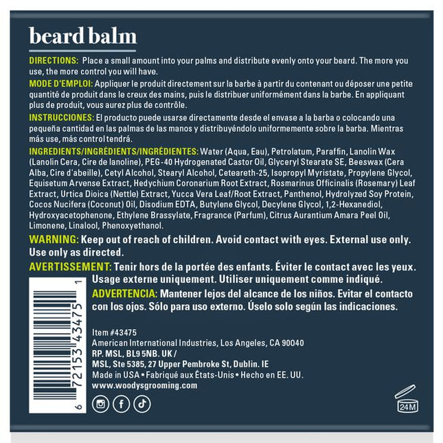 Sick of a beard that looks wild, feels dry, and refuses to behave? Woody's Beard Balm is your solution to put your beard back in check- softening, taming and adding healthy shine without any greasy weight or residue.