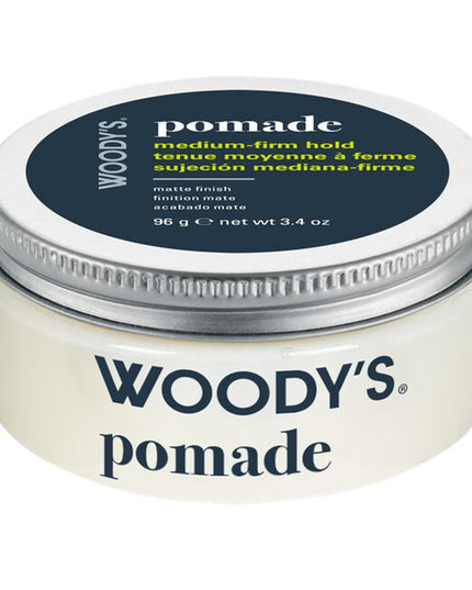 Take command of your look with Woody's Pomade- crafted for men who want a strong, flexible hold without the shine. This medium-to-firm hold pomade keeps your hair in check all day while staying touchable and easy to restyle when needed. Formulated with premium conditioning agents, this pomade strengthens your hair as it styles- supporting scalp health and long-term hair strength without buildup or residue.