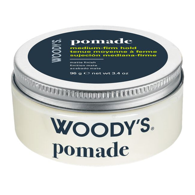 Take command of your look with Woody's Pomade- crafted for men who want a strong, flexible hold without the shine. This medium-to-firm hold pomade keeps your hair in check all day while staying touchable and easy to restyle when needed. Formulated with premium conditioning agents, this pomade strengthens your hair as it styles- supporting scalp health and long-term hair strength without buildup or residue.