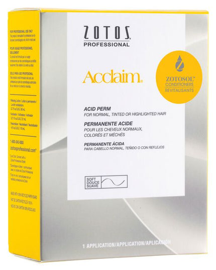 Acclaim Acid Perms allow you to create the texture, volume and styles your clients desire. The Acclaim formula, combined with natural processing, provides optimum true-to-rod size curls with consistent, predictable results.

Best/Recommended for: SOFT CURL on normal, tinted or highlighted hair (40% or less).

Packaging may vary.