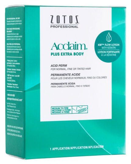 Acclaim Plus Acid Perms allow you to create the texture, volume and styles your clients desire. The Acclaim formula, combined with natural processing, provides extra body and bounce for optimum true-to-rod size curls with consistent, predictable results.

Best/Recommended for: MEDIUM to FIRM curl on normal, tinted or fine hair.

Packaging may vary.