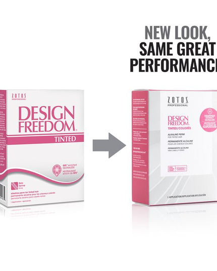 Design Freedom Tinted Alkaline Perm for Tinted Hair gives you creative flexibility for water, lotion, or combination wrap.

Best/Recommended for: Firm, Resilient curl on Resistant, Tinted* hair.

*Single process color, 20-volume peroxide or less.

Packaging may vary.