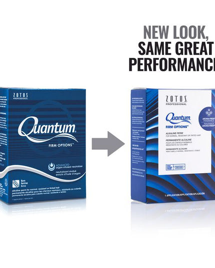 Quantum Firm Alkaline Perm for normal, resistant or tinted hair. Quantum Firm Options™ contains advanced argan-infused neutralizer. The perm formula gives you the flexibility of wrapping with water, lotion or both to create firm, resilient curls and noticeable movement. Ideal for hair with varying porosity. For normal, resistant, fine or tinted hair (up to 20 volume.)