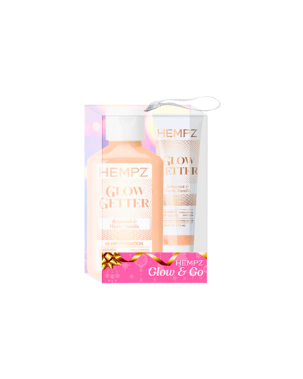Leave skin soft with a subtle rose-gold shimmer with our Glow Getter Shimmer Moisturizing Body Lotion, featuring the enticing scent of bergamot and amber. This body lotion leaves skin sparkling with ethically sourced mica, a naturally occurring mineral. 