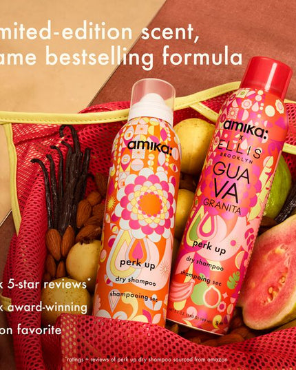 Send your clients on sweet escape with amika x Ellis Brooklyn’s limited-edition twist on this salon-favorite dry shampoo—bursting with notes of guava, banana, and vanilla. It's clinically proven to remove oil for actually cleaner hair, while boosting volume with no buildup or white cast.